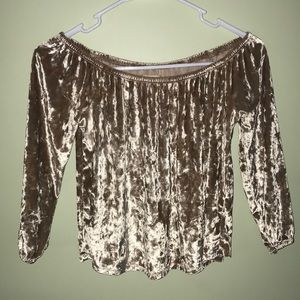 Gold Off-Shoulder Shirt